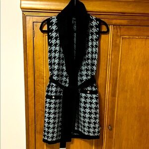 White House Black Market Black and Gray Vest